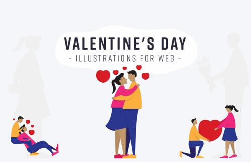 Valentines Day: Illustrations for Web