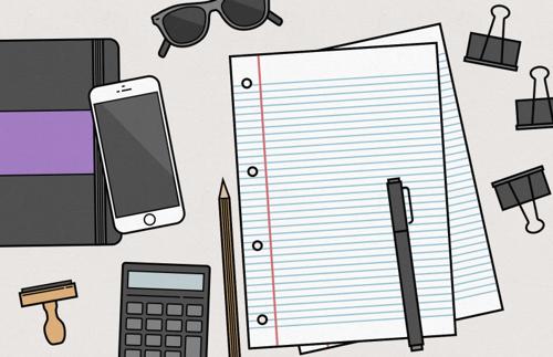 Vector Desk Items Illustration