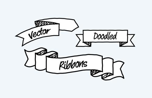 Vector Doodled Ribbons