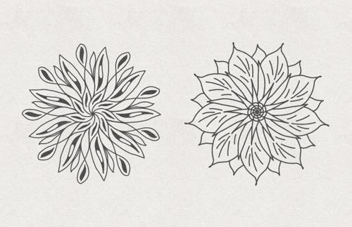 Vector Floral Radial Illustrations