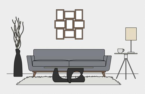 Vector Living Room Scene Creation Kit