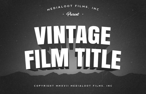 Vintage 3D Film Title Generator PSD