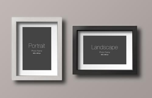 Wood Photo Frame Mockup