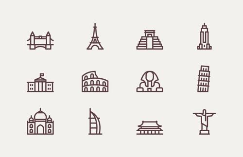 World Landmark Vector Icons