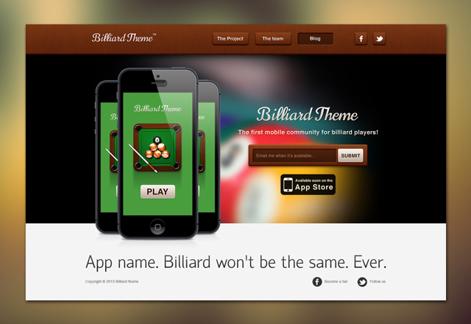 Coming soon page for mobile apps