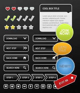 Dark Web Banners And Buttons Set