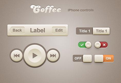 Coffee iPhone Retina App Controls