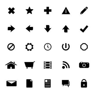Monochrome Symbols Icon Set 1