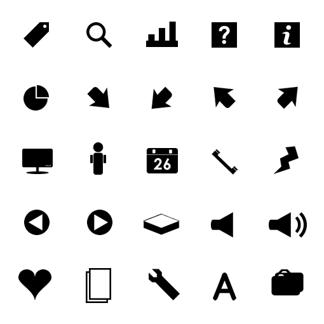 Monochrome Symbols Icon Set 2