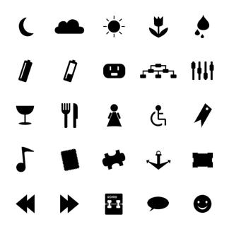 Monochrome Symbols Icon Set 4