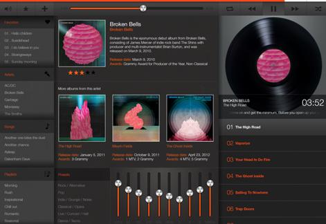 iPad Music Library App Interface
