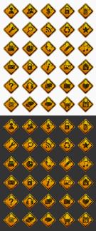 30 Rusty Road Sign Icons