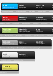 Minimalist Nav Menu In 7 Colors
