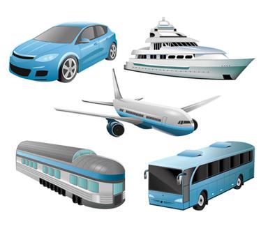 Travel And Transportation Vector Set