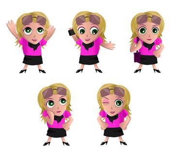 Cartoony Vector Characters - Girl