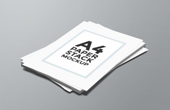 A4 Paper Stack Mockup 1