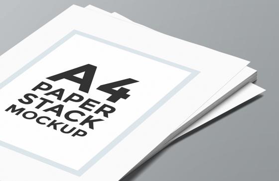 A4 Paper Stack Mockup 2