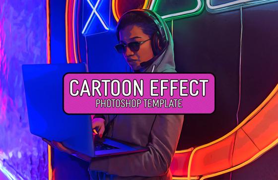 Cartoon Effect Photoshop Template 1