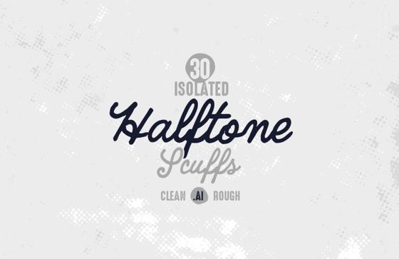 Vector Isolated Halftone Scuffs 1