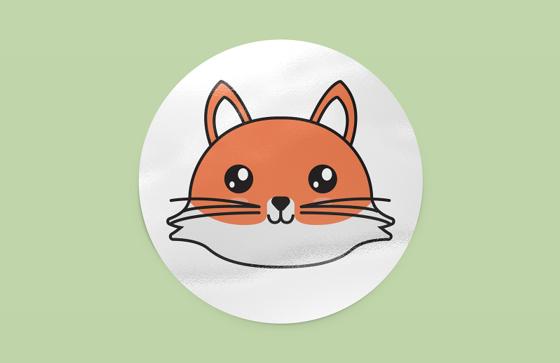 Free Rounded Sticker Mockup