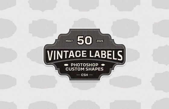 Vintage Labels Photoshop Custom Shapes