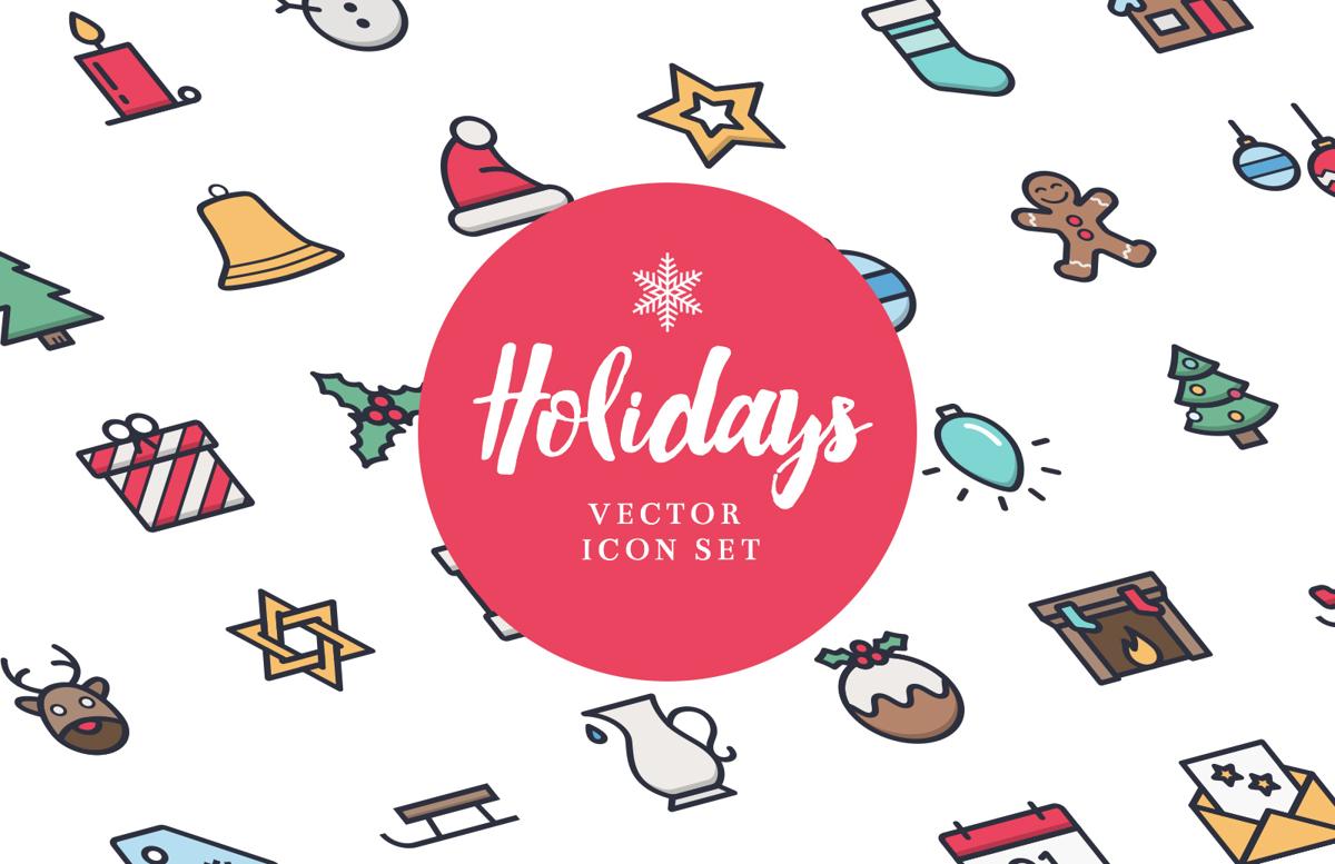 Free Holidays Icon Set (Line & Color)