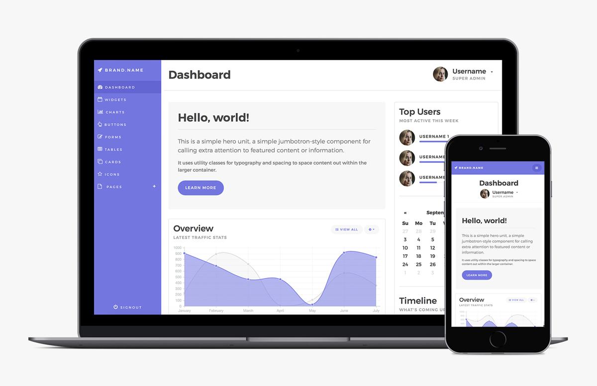 Bootstrap 4 Admin Dashboard Template