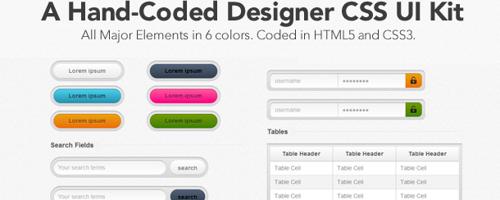 A Hand-Coded Designer CSS UI Kit