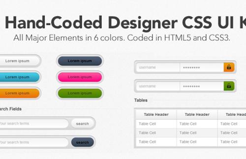 A Hand-Coded Designer CSS UI Kit