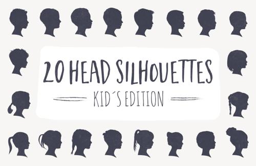 20 Head Silhouettes - Kids Edition