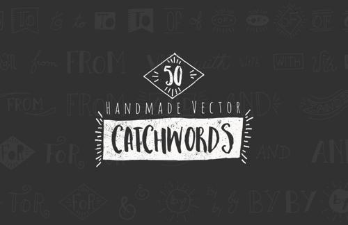 50 Hand Drawn Catchwords & Ampersands