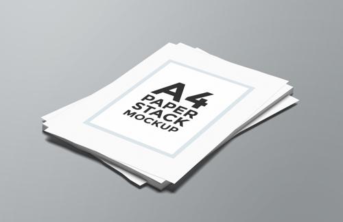 A4 Paper Stack Mockup