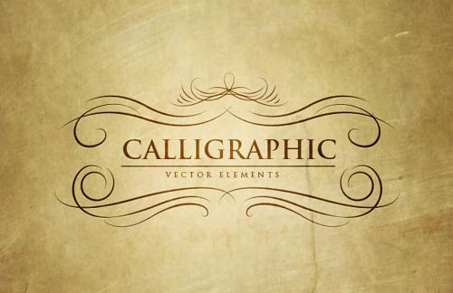 Calligraphic Vector Elements