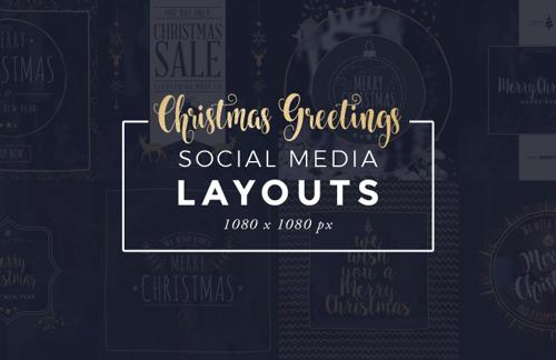 Christmas Greetings Social Media Layouts