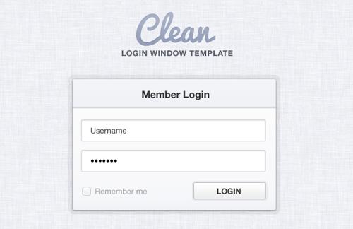 Clean Login Window Template