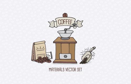 Coffee Shop Materials Vector Set