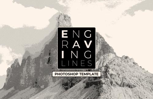 Engraving Lines Photoshop Template