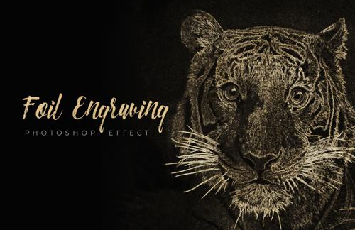 Free Foil Engraving Art Photoshop Effect