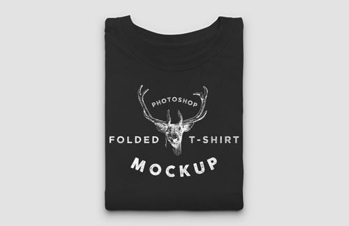 Folded T-Shirt Mockup PSD