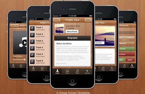 Wood iPhone App UI Theme