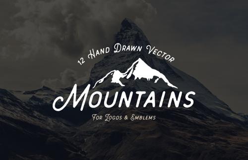 Hand Drawn Vector Mountains