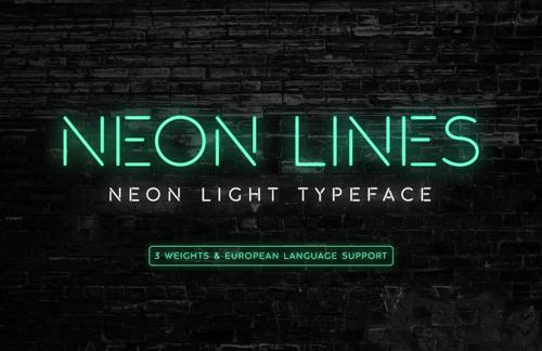 Neon Lines - Neon Sign Font