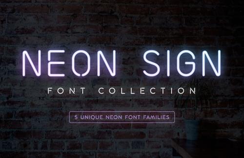 Neon Sign Font Collection
