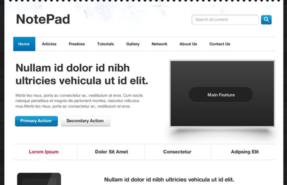 NotePad: Clean Website Template