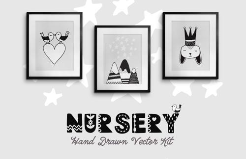 Nursery Hand Drawn Vector Kit