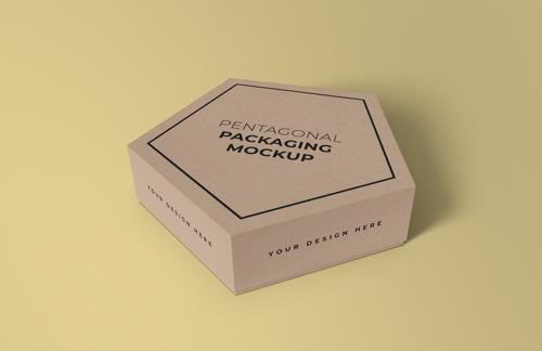 Free Pentagonal Box Mockup