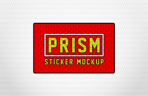 Free Prism Sticker Effect Mockup
