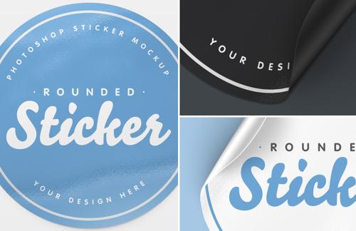 Free Rounded Sticker Mockup