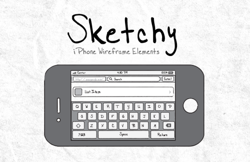 Sketchy Mobile Wireframe Elements