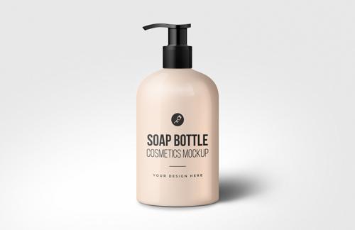 Glossy Soap Dispenser Mockup